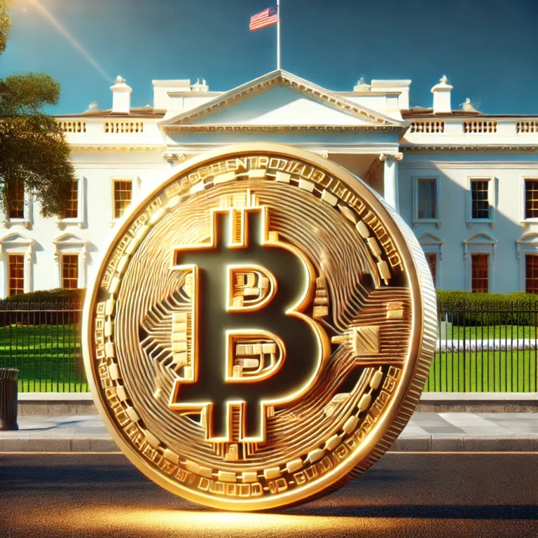 the image of Bitcoin in front of the White House